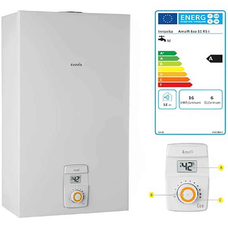 Газовый водонагреватель INNOVITA AMALFI ECO 11 RS I NG WHITE (19,5 кВт, 11 л)